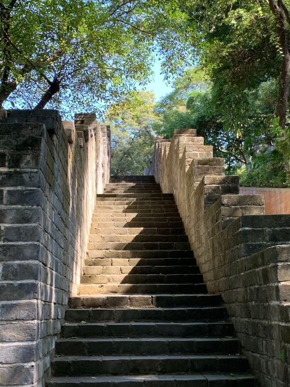 Stairs up city wall