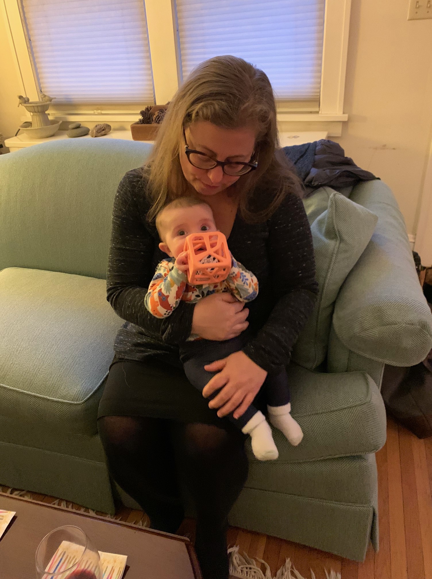 me, holding a baby