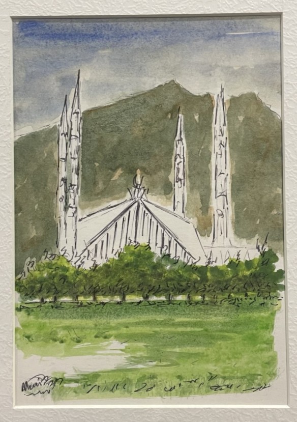 Watercolor of Faisal Mosque
